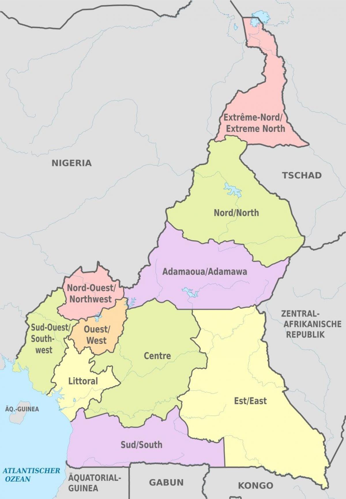 Kort af stjórn Kamerún